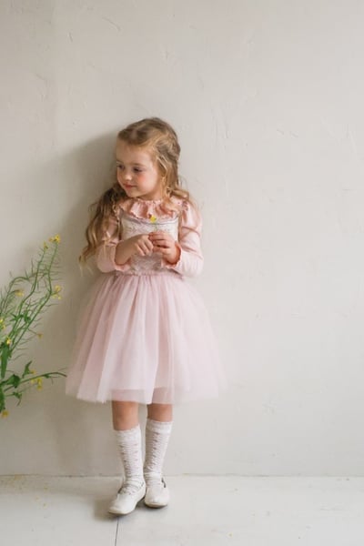 FLO38｜(75-140) 2色法式蕾絲領袖口上衣3