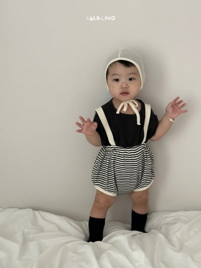 lala land03｜(3m-18m) 2色可拆式吊帶條紋燈籠褲10