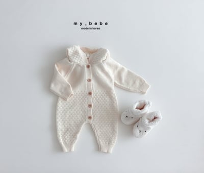 my_bebe30｜(-3m-18m-) 小毛球連帽針織連身衣5