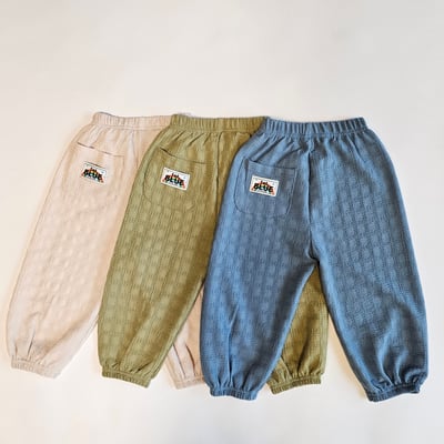 1st blue15｜(~93-118cm) 壓紋寬鬆縮口褲9