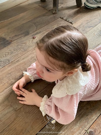 JE551｜(73-100cm) 蕾絲花邊領壓紋套裝15