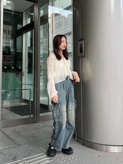 Kastane  褶邊透膚襯衫5