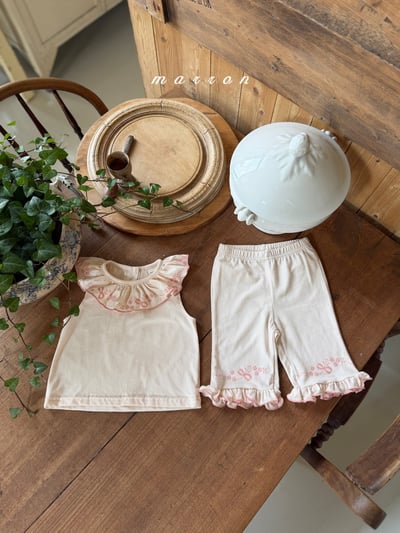 Marron27｜(1y-6y) 荷葉翻領花邊套裝6