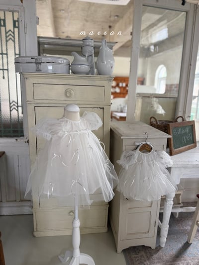 Marron08｜(3m-18m 1y-6y) 蝴蝶結紗裙裝5