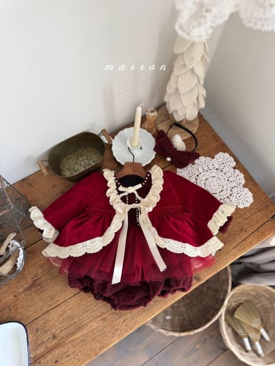 Marron 67｜(1y-6y) 聖誕紅開襟綁帶外套14