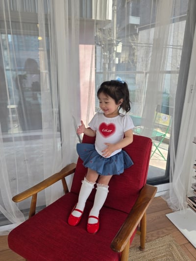 Color05｜(75-115cm) 愛心印花上衣2