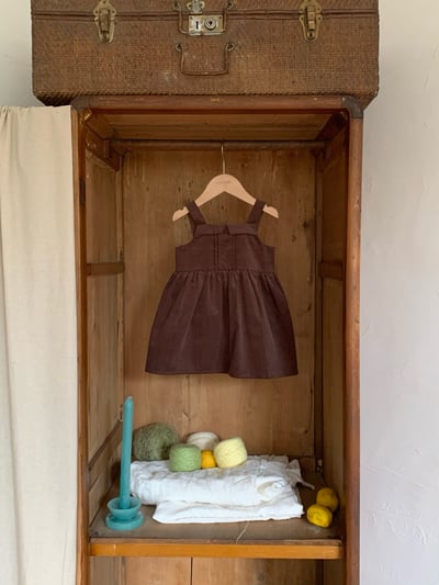 JE589｜(73cm-120cm) 燈芯絨背心洋裝/碎花荷葉上衣15