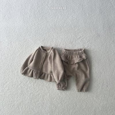 Lindo28｜(3m-18m) 荷葉邊內刷毛開襟外套10