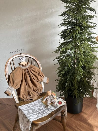 MONBEBE04｜(3m-24m) 冬季滾邊縮口包屁衣4