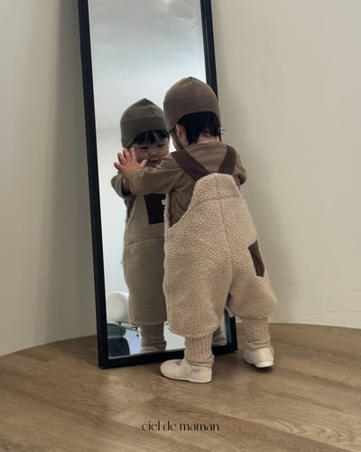 Cieldemaman06｜(6M~24M)  撞色絨毛吊帶褲7