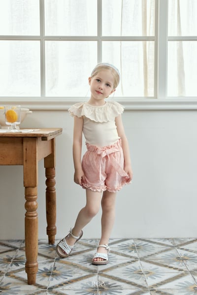 ROA30｜(6m-18m) 2色花邊緞帶短褲17