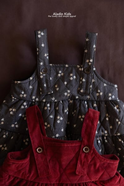 ALADIN21｜(75cm-114cm) 磨毛菱形壓紋吊帶裙2