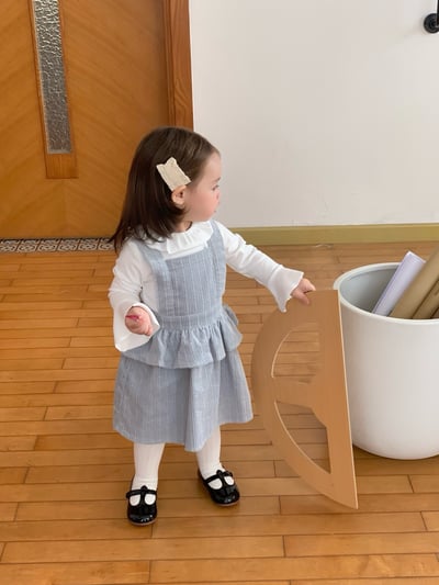 JE637｜(73cm-110cm) 麻花和葉背心洋裝/喇叭袖上衣3