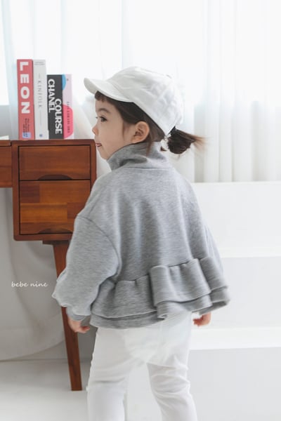 bebe nine30  (65-115) 3色立領蛋糕裙襬拉鍊外套2