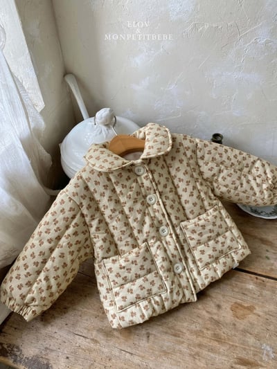 Monpetitbebe13｜(70cm-110cm) 碎花夾層棉質外套7