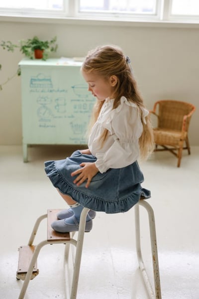 FLO20｜(75-140) 2色荷葉滾邊飛袖襯衫14