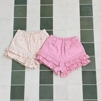 1st blue06｜(~93-118cm) 碎花荷葉花邊短褲7