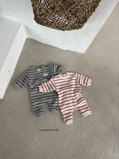 Bloom.b05｜(0m-24m) 小標條紋連身衣2