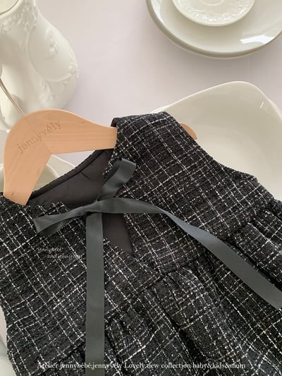 JE 657｜(66-90cm)  格紋翻領娃娃包屁衣3