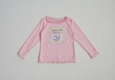 FLO35｜(75-140) 3色法式花布木耳邊上衣22