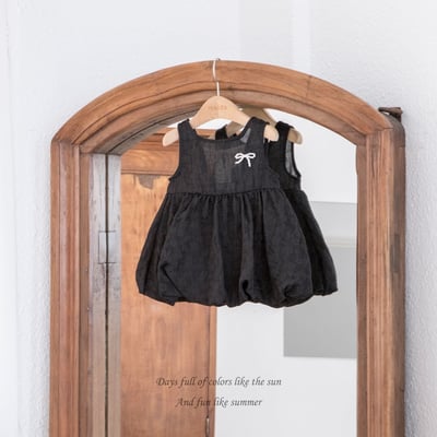 M-KIDS09｜(65-115cm) 珍珠蝴蝶結氣球洋裝3