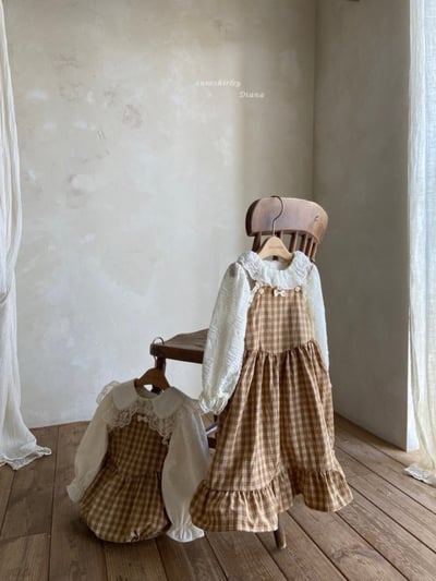 Anne Shirley10｜(1y-5y) 1色格紋蕾絲花邊吊帶洋裝11
