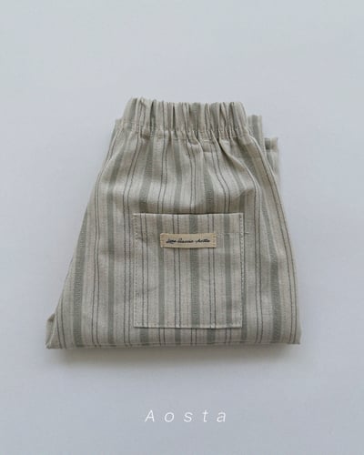 AOSTA42｜(6m-5y) 直條紋直筒長褲3