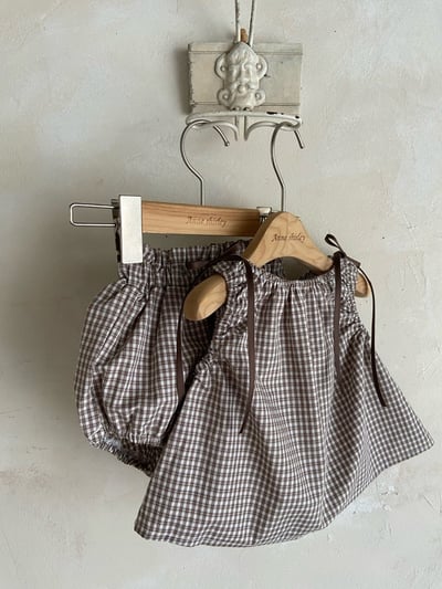 Anne Shirley40｜(1y-5y) 1色格紋緞帶無袖套裝7