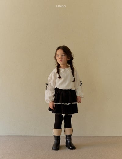 Lindo44｜(80cm-125cm) 蕾絲領緞帶襯衫13