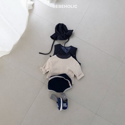 Bebe holic49｜(3m-18m) 撞色領素面上衣9