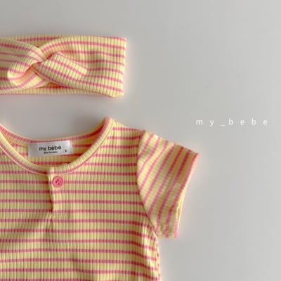 my_bebe17｜(58-72cm) 羅紋包屁衣含髮帶6