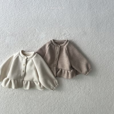 Lindo28｜(3m-18m) 荷葉邊內刷毛開襟外套14