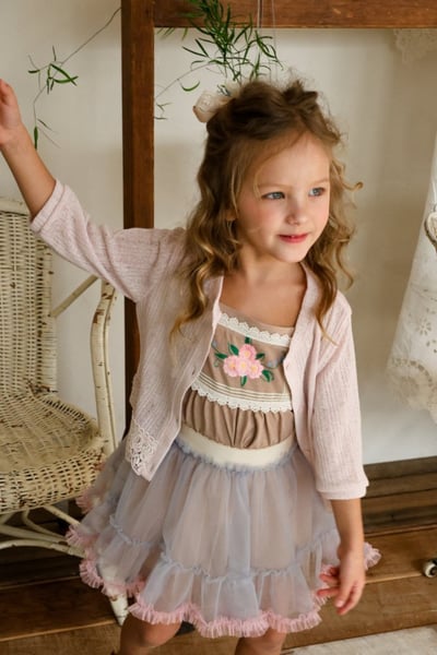 FLO06｜(75-140) 蕾絲細肩花朵衣22