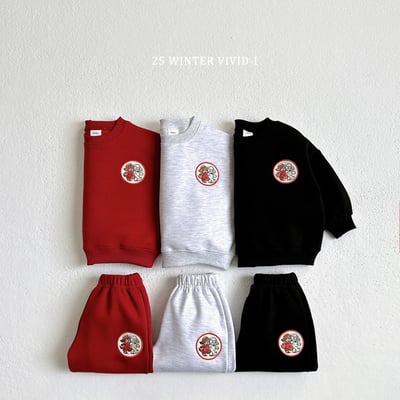 vivid95｜(78cm-125cm) 小狗刺繡休閒套裝(1