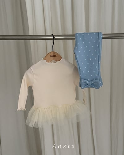 AOSTA35｜(6m-5y) 捲邊薄紗澎澎裙擺上衣7