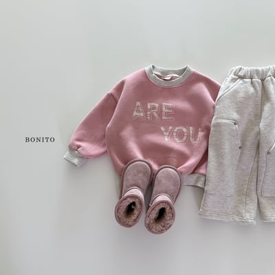 Bonito21｜(75cm-125cm) 撞色滾邊英字休閒上衣10