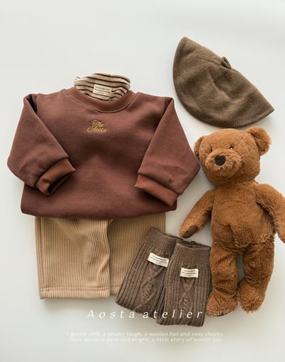 AOSTA06｜(6m-5y) 燈芯絨內刷毛直筒褲9