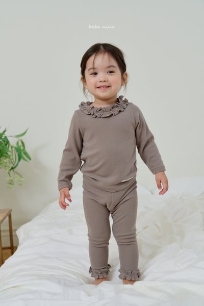 bebe nine46 (65cm-115cm) 3色素面花邊套裝1