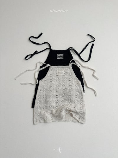 Atomeme08｜(70-110) 針織綁帶洋裝2