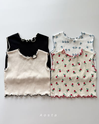 AOSTA47｜(6m-5y) 4款羅紋木耳邊無袖上衣4