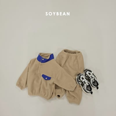 Soybean30｜(75cm-118cm) 抓絨半開襟扣套裝11