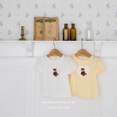 M-KIDS15｜(65-115cm) 愛心熊印花上衣1