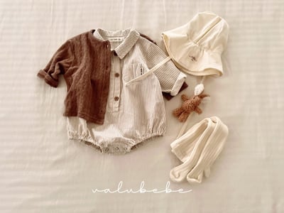 Valubebe54｜(65-80) 條紋襯衫包屁衣18