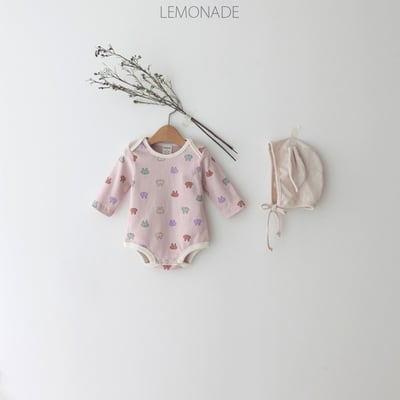 LEMONADE23｜(55cm-85cm) 2色彩繪小兔包屁衣含帽子23