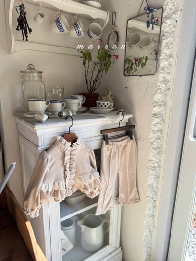 Marron 17｜(1y-6y) 磨毛壓線微喇叭褲11