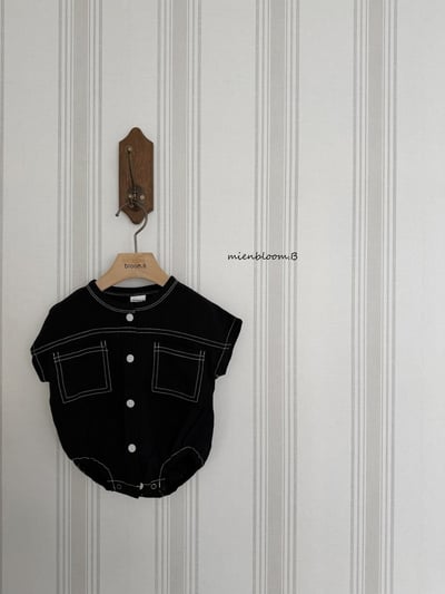 Bloom.b09｜(0m-18m) 亞麻縫線包屁衣5