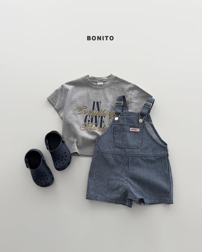 Bonito23｜(75cm-125cm) 3色直條紋吊帶短褲5