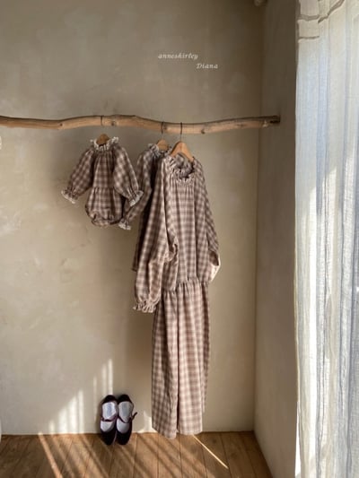 Anne Shirley16｜(1y-5y) 1色格紋蕾絲縮口洋裝6