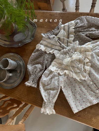 Marron13｜(1y-6y) 層次蕾絲花邊襯衫2