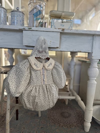 Marron39｜(-18m) 蕾絲花綁帶帽5